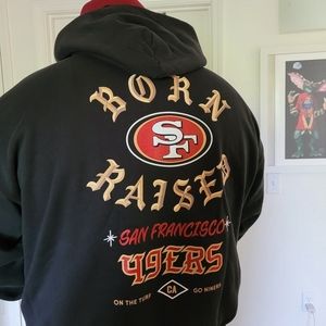 New with tags BornXRaised Niners hoodie. (Front logo slightly off centered)